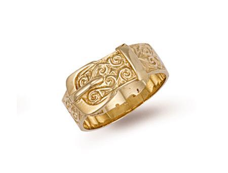 9ct Gold Large Buckle Ring