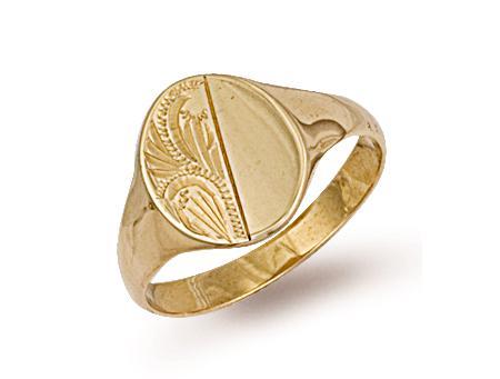 9ct Gold Engraved Signet ring