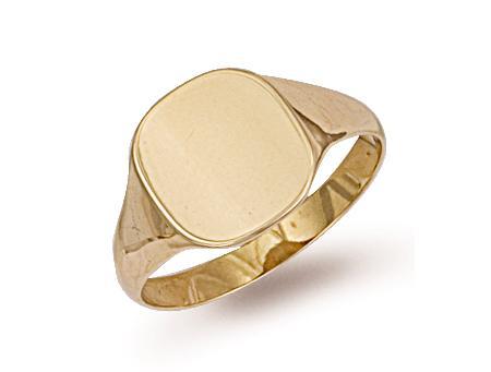 9ct Gold Cushion Plain Signet Ring