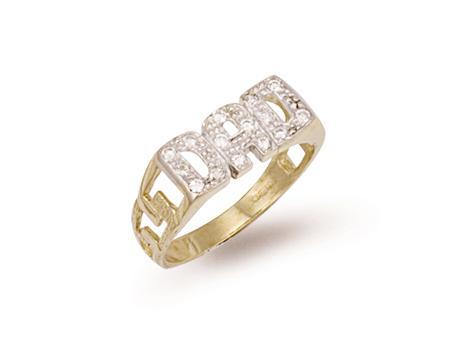 9ct Gold CZ Dad Ring