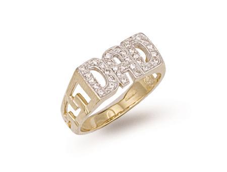 9ct Gold CZ Dad Ring