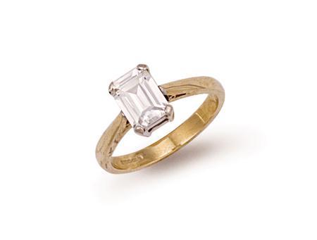 9ct Emerald Cut CZ Ring