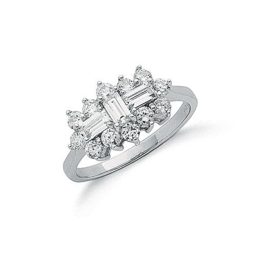 9ct White Gold Boat Ring