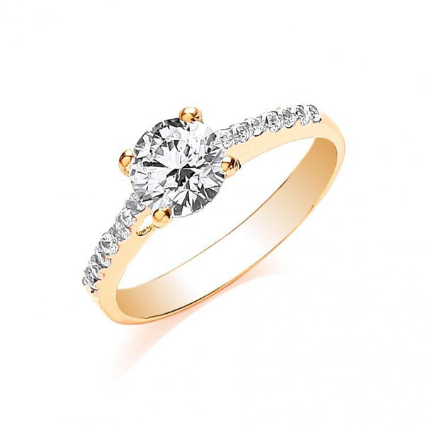 9ct Gold Solitaire Ladies Ring