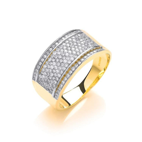 9ct Gold Bombay  ladies Cz Ring