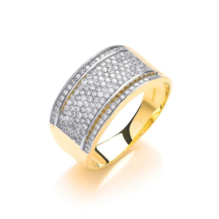 9ct Gold Bombay  ladies Cz Ring