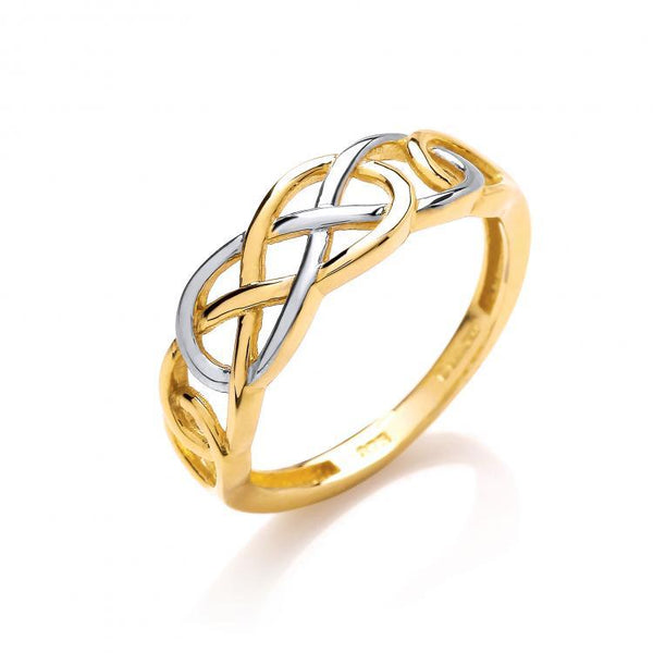 9ct Two Colour Gold Celtic Ring