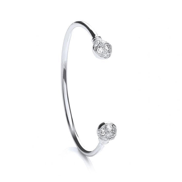 Real Silver Baby Cz Torque Bangle