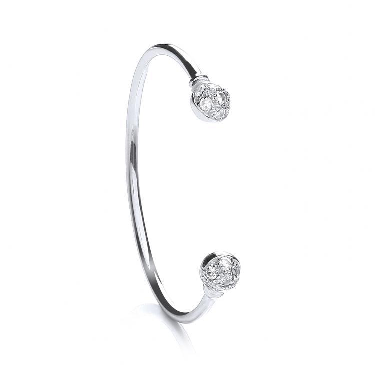 Real Silver Baby Cz Torque Bangle