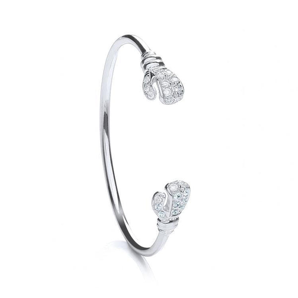 Real Silver Baby's Cz Boxing Glove Bangle