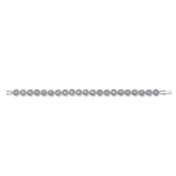Real Silver Cz Heart Bracelet