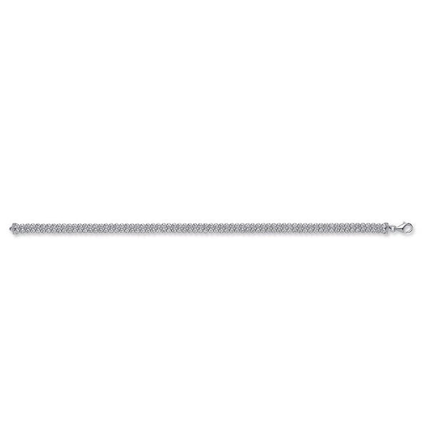 Real Silver 2 Row CZ Tennis Bracelet