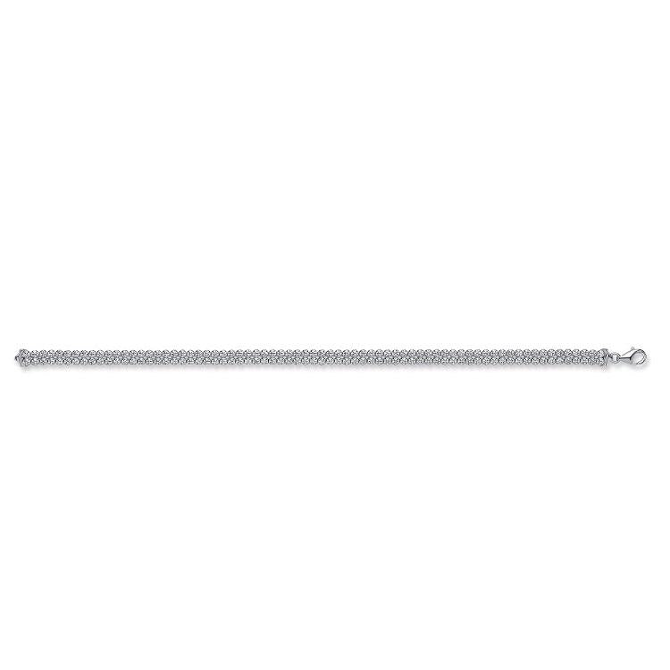 Real Silver 2 Row CZ Tennis Bracelet