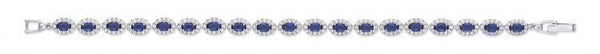 Real Silver Sapphire Blue Cz Ladies Bracelet