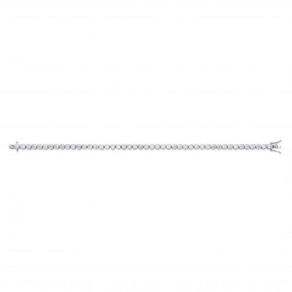 Real Silver Rubover Cz Tennis Bracelet