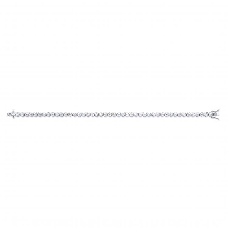 Real Silver Rubover Cz Tennis Bracelet