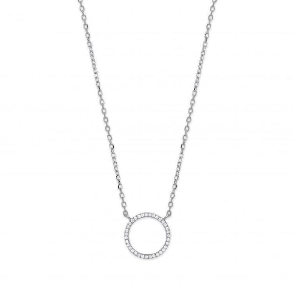 Real Silver Circle of Life CZ Necklace (includes chain 16")
