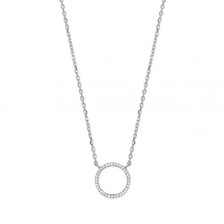 Real Silver Circle of Life CZ Necklace (includes chain 16")