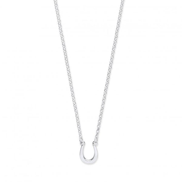 Real Silver Lucky Horseshoe Necklace 16" + 2" extention