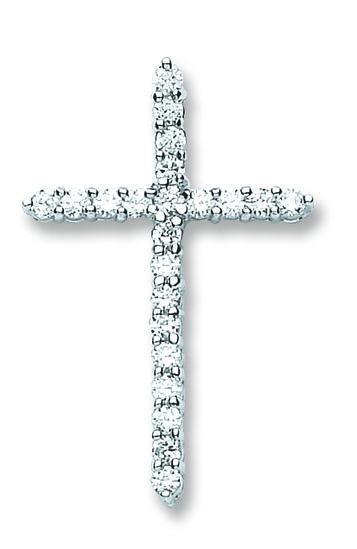 Real silver claw set cubic zirconia cross