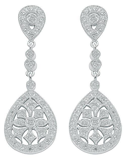 Real Silver Chandelier Cubic Zirconia Drop Earrings