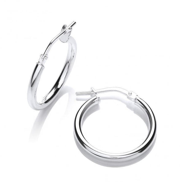 Real Silver Large Tube Hooped Earrings