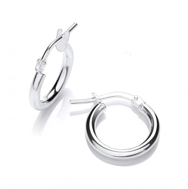 Real Silver Round Tube Hoops