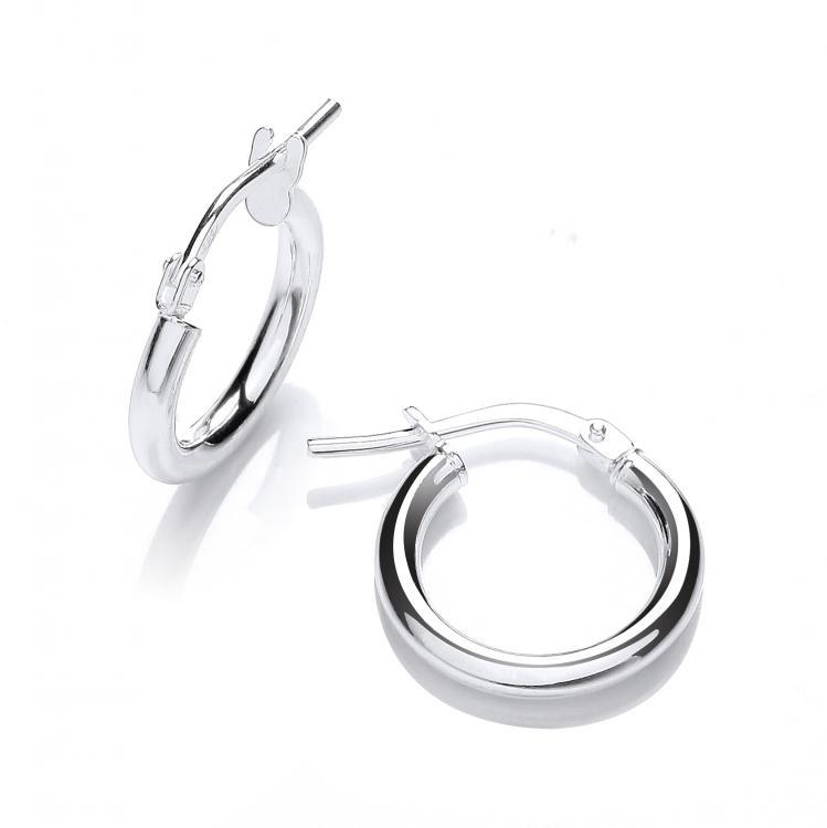 Real Silver Round Tube Hoops