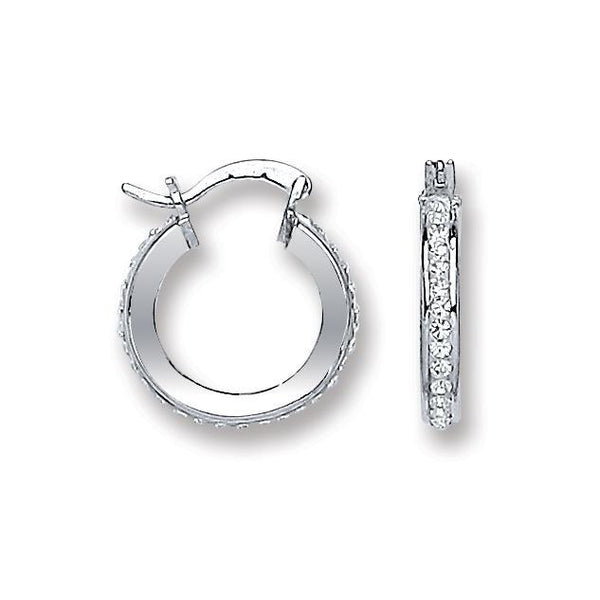 Real Silver Crystal Hoop Earrings