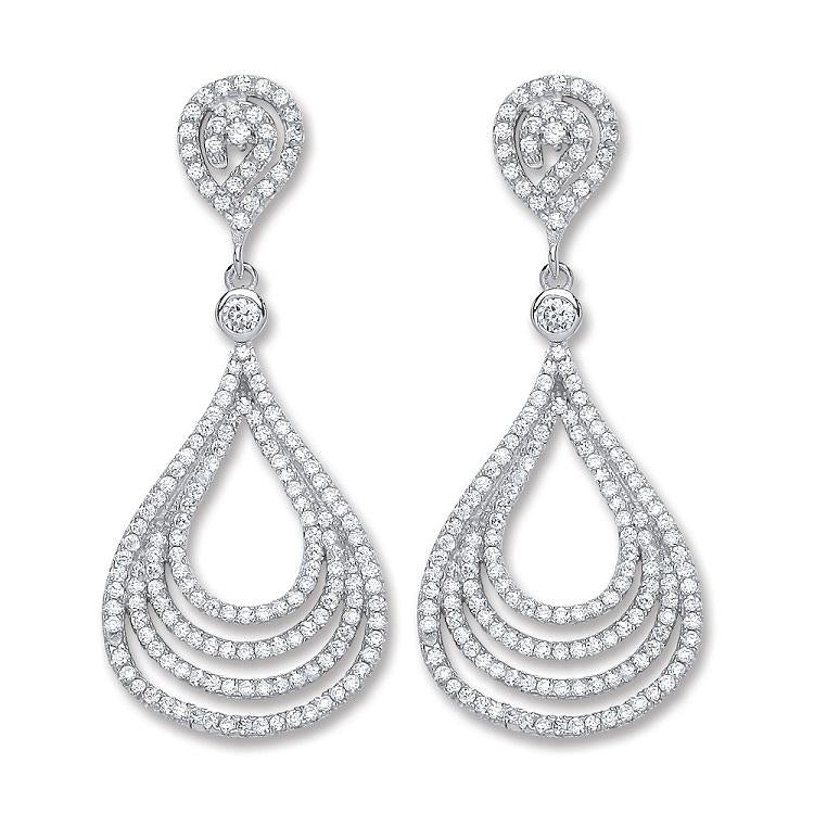Real Silver Fancy Drop Earrings