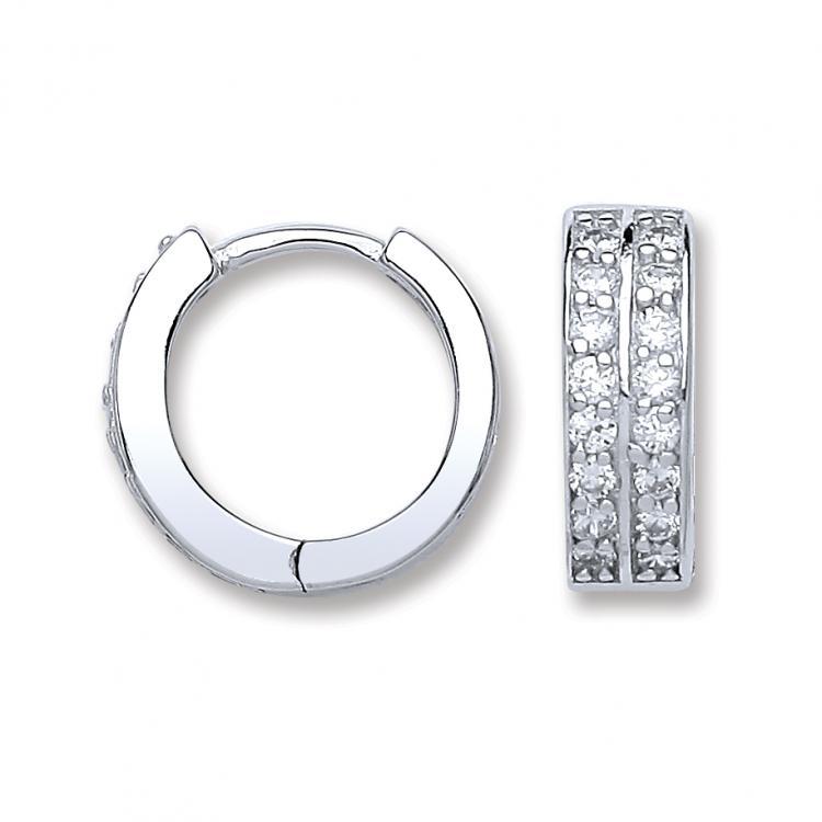 Real Silver CZ Hoop Huggies