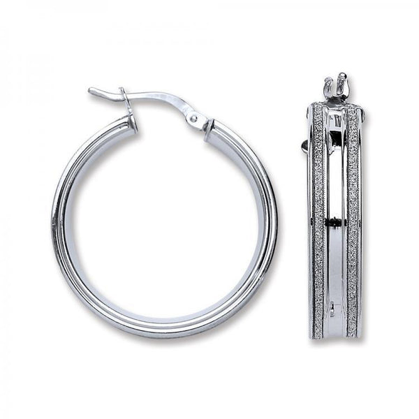 Real Silver Moondust Hoops