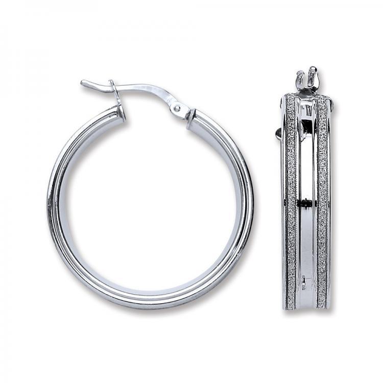 Real Silver Moondust Hoops