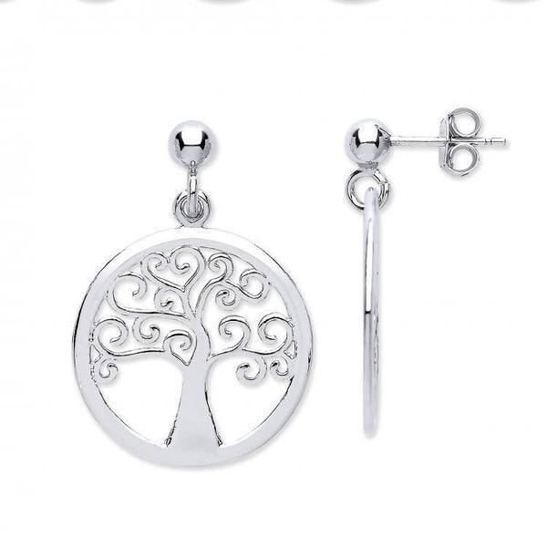Real Silver Tree of Life Earrings