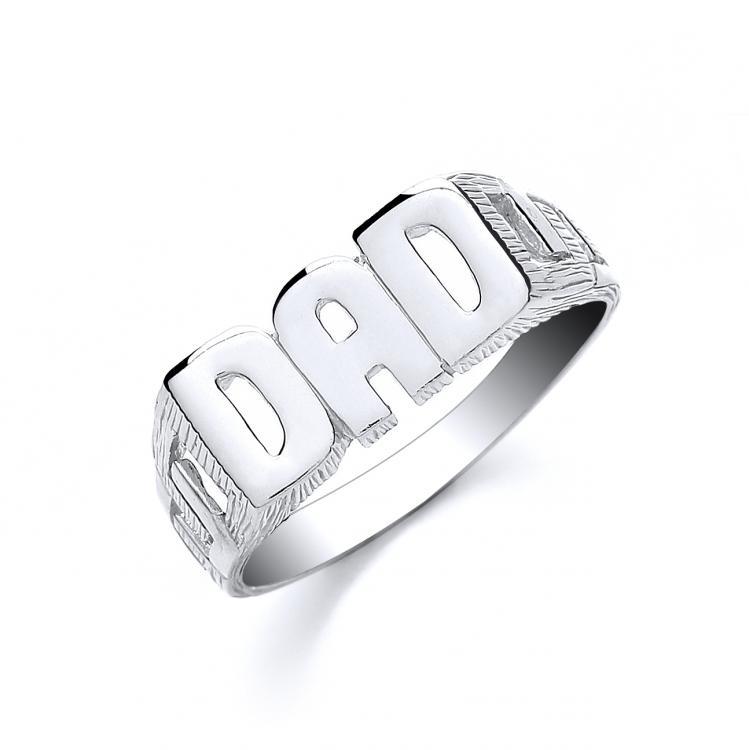 Real Silver DAD ID Ring