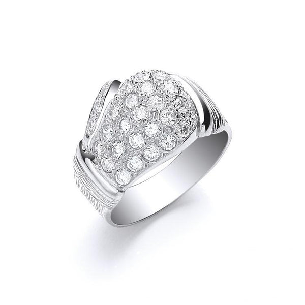 Real Silver Cz Boxing Glove Gents Ring