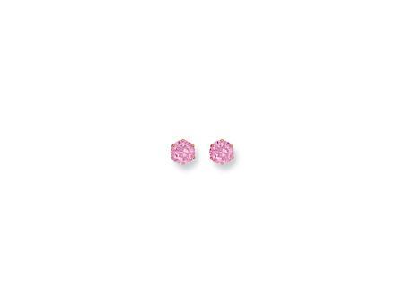 9ct Gold Claw set Pink Cubic Zirconia Solitaire Studs