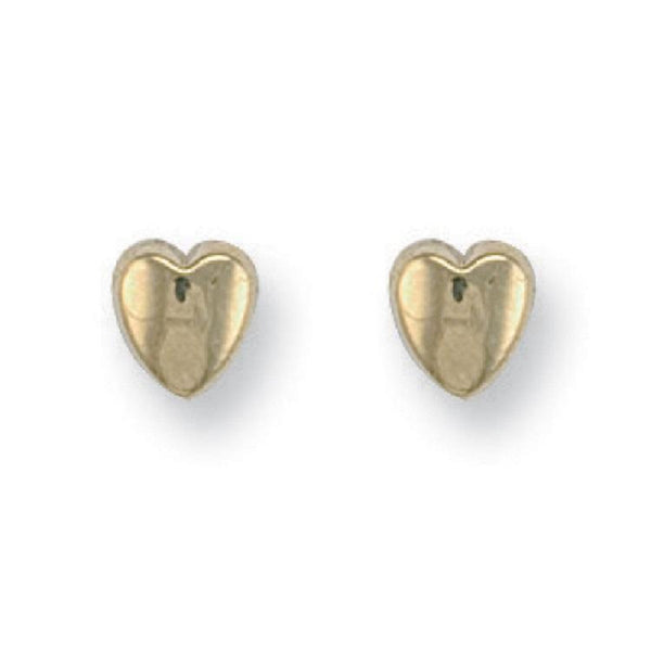 9ct Gold Heart Studs