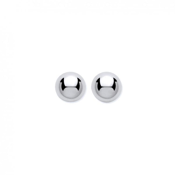 9ct White Gold Ball Studs 4mm