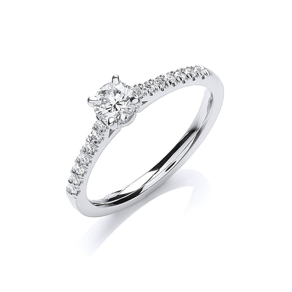 18ct White Gold 0.45ct Real Diamond Solitaire Certified