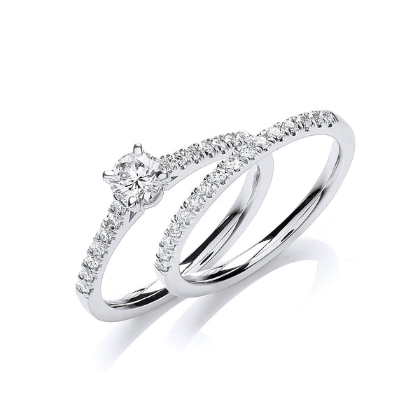 18ct White Gold 0.45ct Real Diamond Solitaire Certified