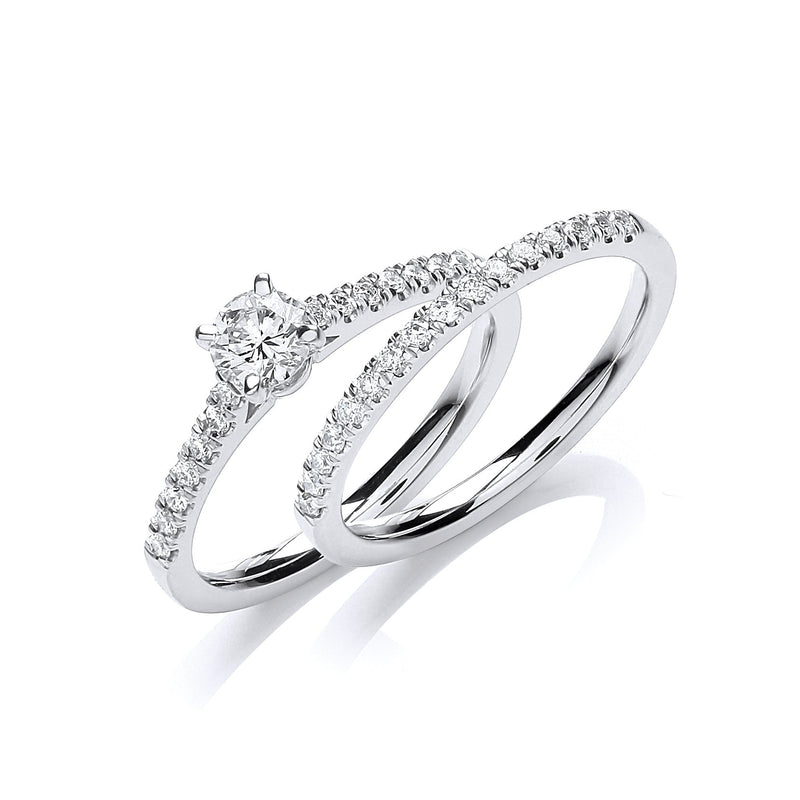 18ct White Gold 0.45ct Real Diamond Solitaire Certified