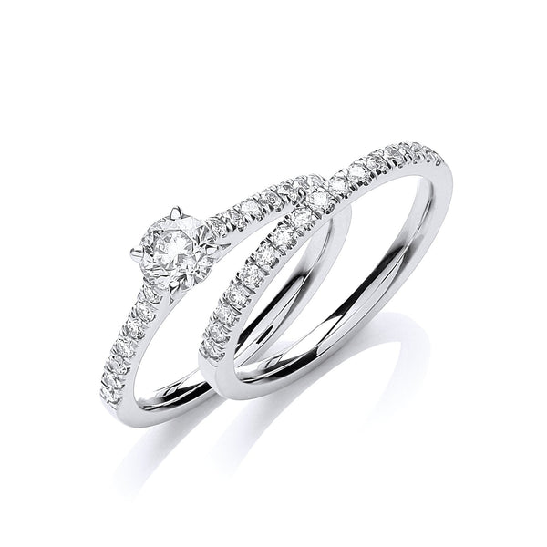 18ct White Gold Real Diamond 0.20ct Half Eternity Ring