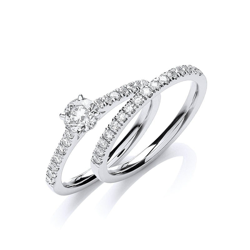 18ct White Gold Real Diamond 0.20ct Half Eternity Ring