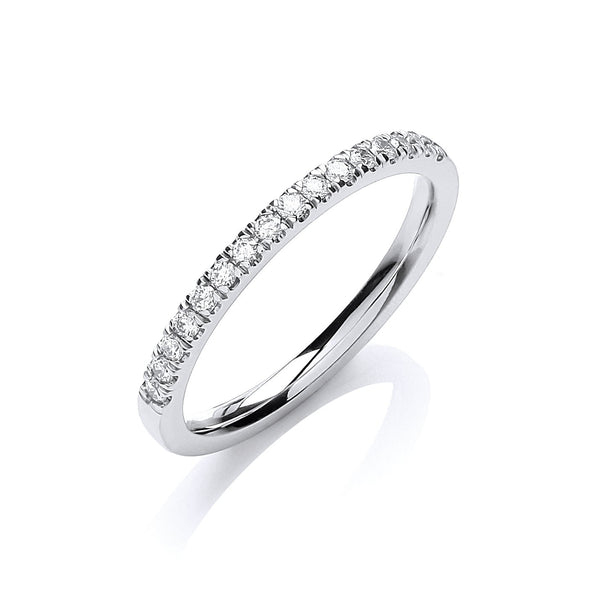 18ct White Gold Real Diamond 0.20ct Half Eternity Ring