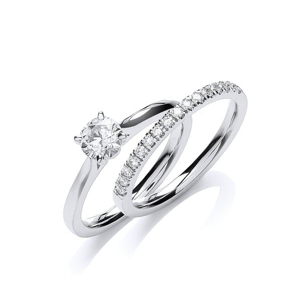 18ct White Gold Real Diamond 0.50ct Ring Certified