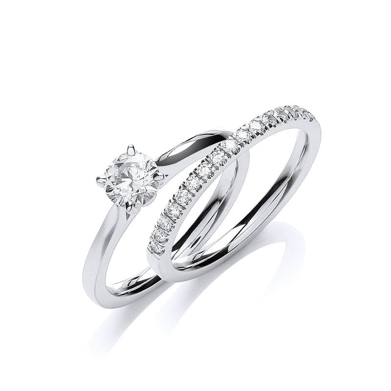 18ct White Gold Real Diamond 0.50ct Ring Certified