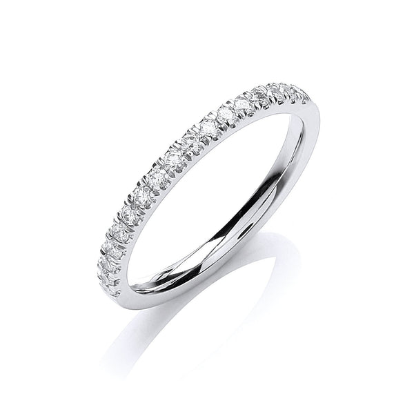 18ct White Gold 0.25ct Eternity Real Diamond Ring Bridal