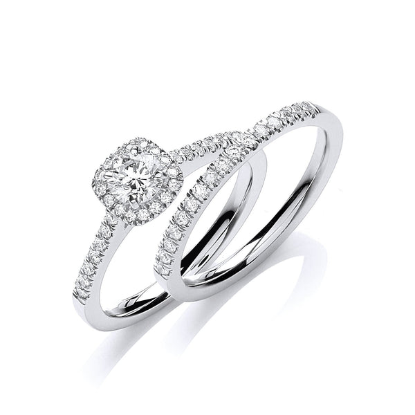 18ct White Gold 0.12ct Half Eternity Real Diamond Bridal Ring