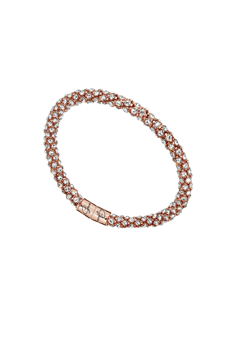 GUESS rose gold plated pave bangle heavily embellished with Swarovski® crystals.